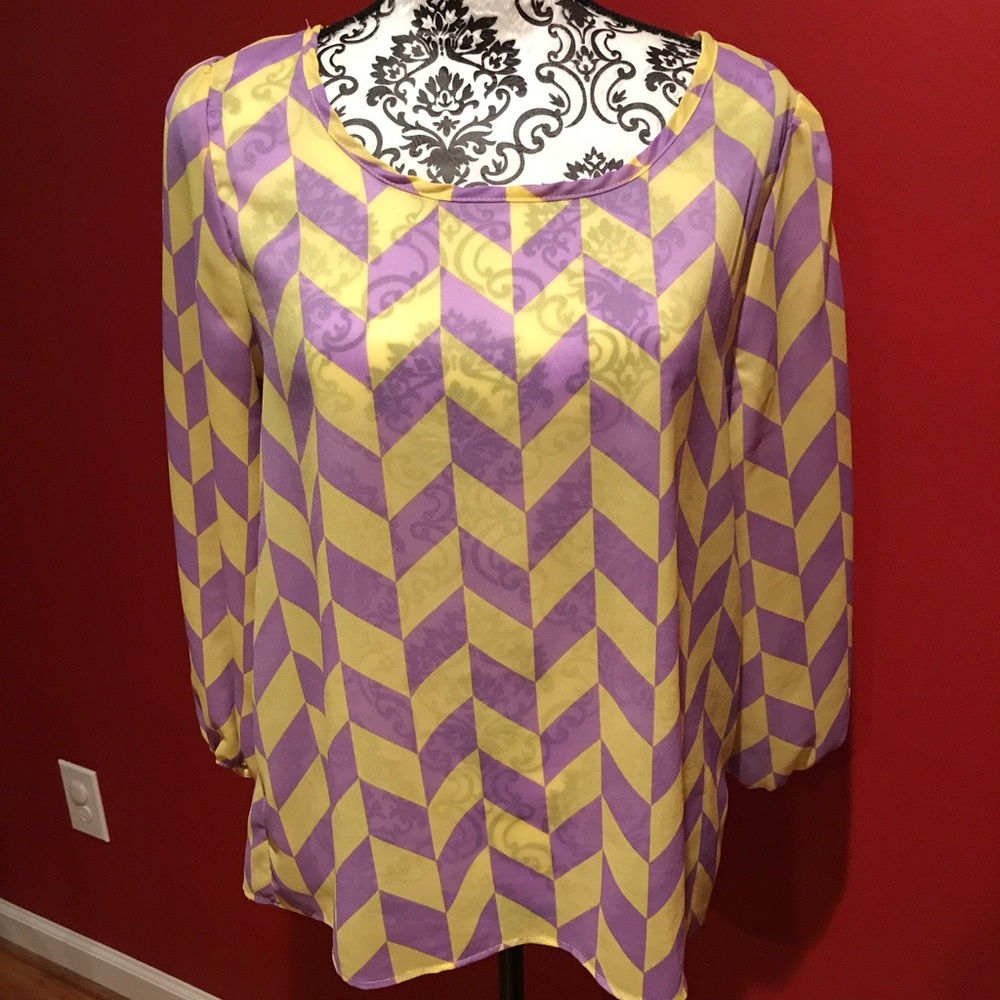 Purple and Yellow Chevron Tunic